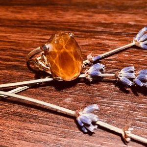 Sarah Coventry "Golden Embers" Faux Topaz Ring